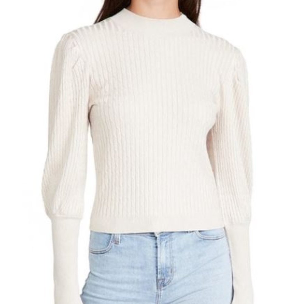 525 Cable Puff Sleeve Pullover